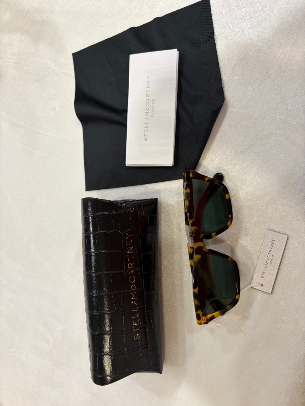 Stella McCartney Beveled Havana Squared Sunglasses
